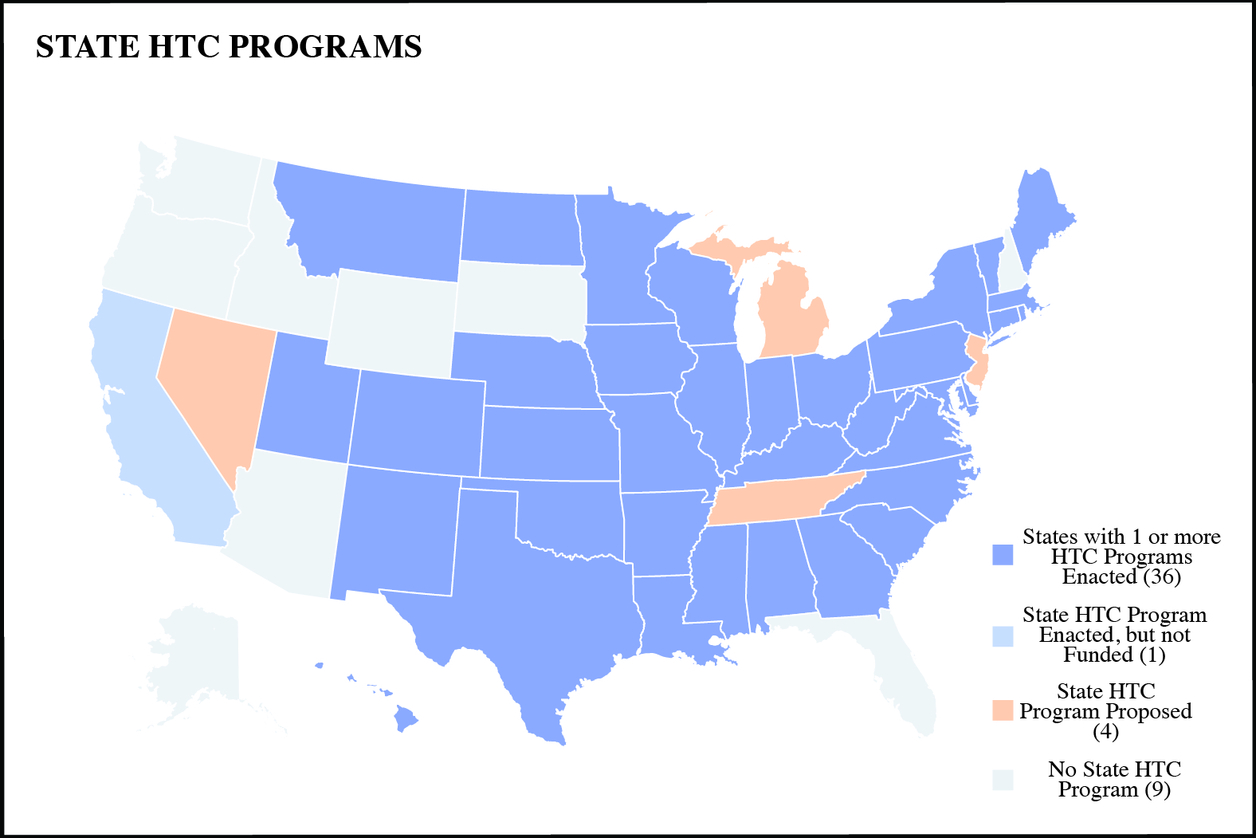 US map showing state HTC programs