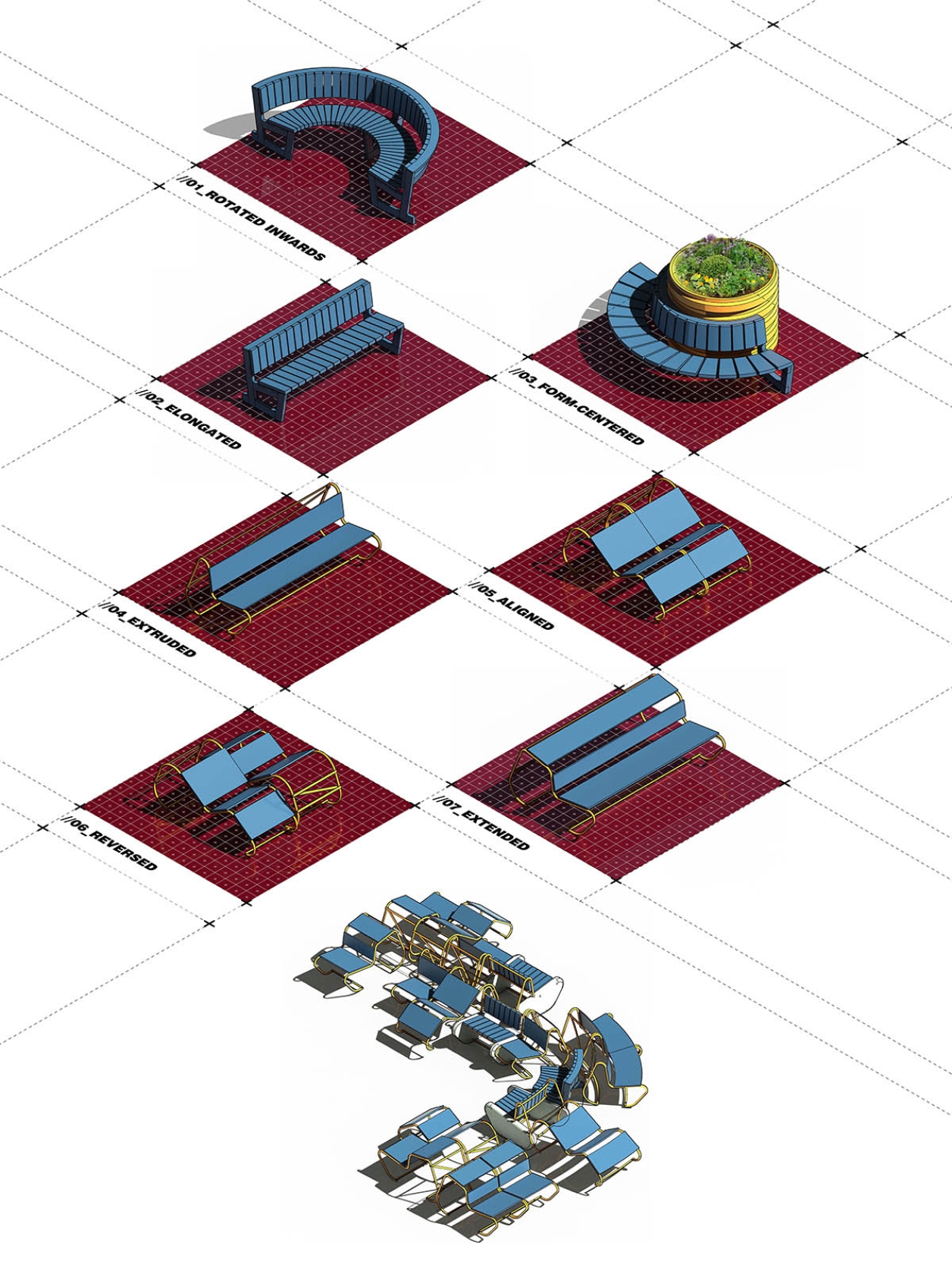 Rendering of furniture in the space