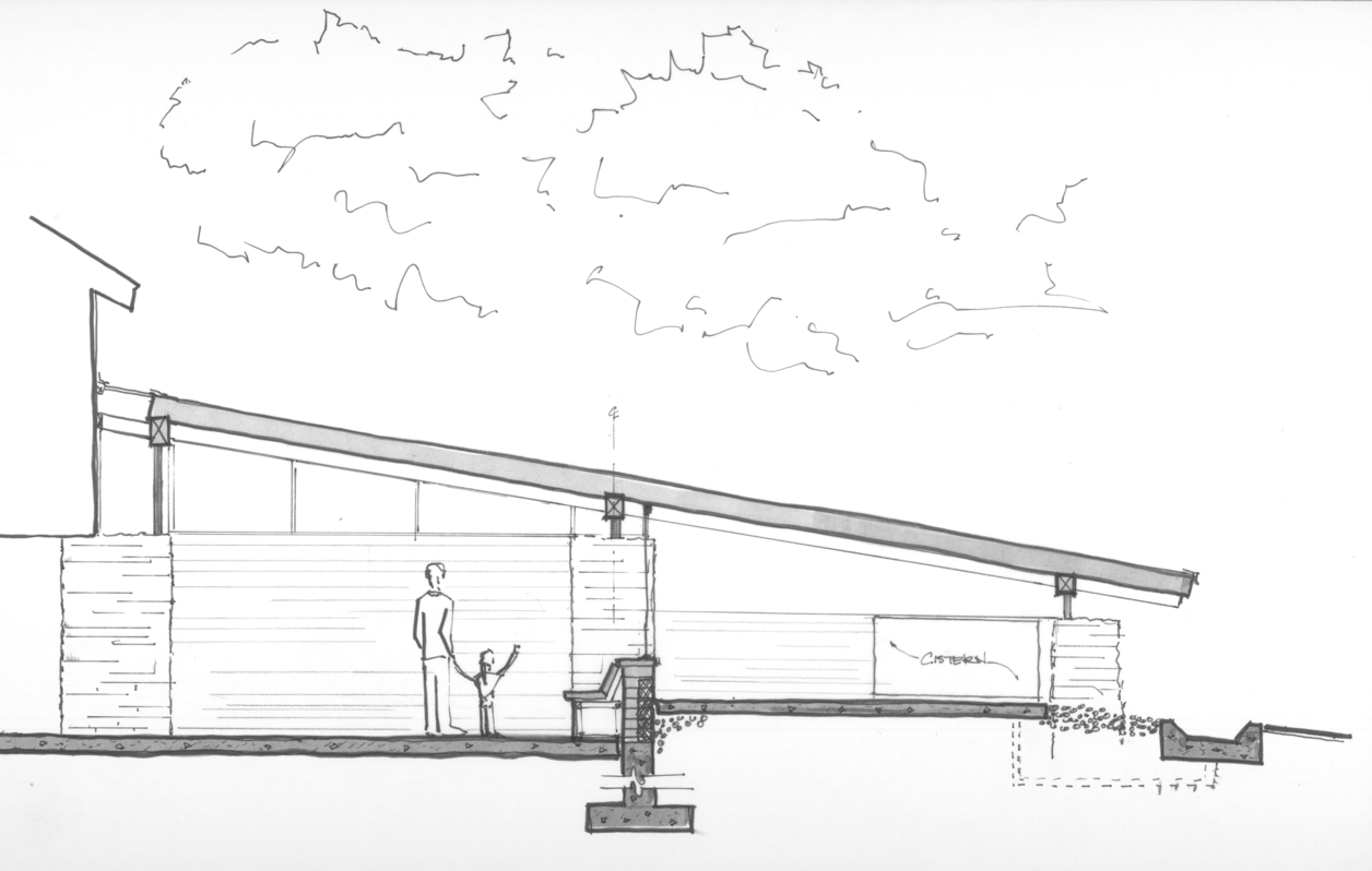 Schematic section of part of farm building