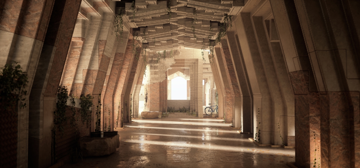 Interior Render of Portico