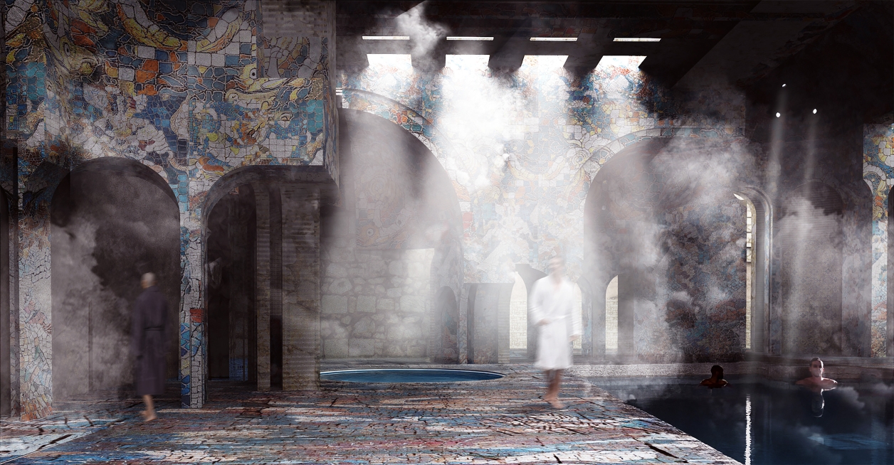 Bath House Interior Render
