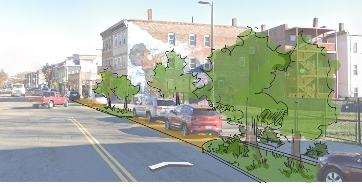 Rendering of the street