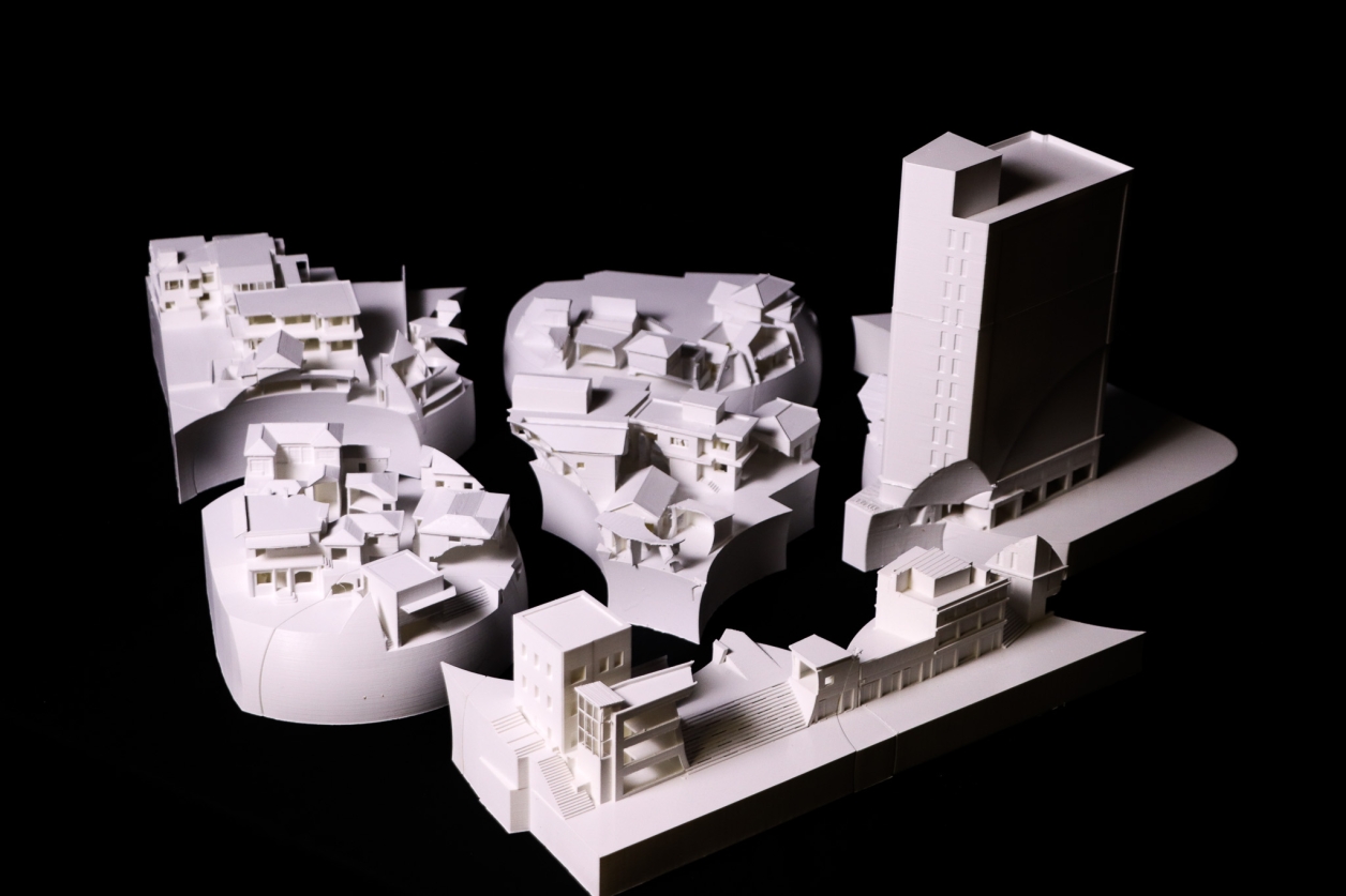 Black and White Image showing Physical Model