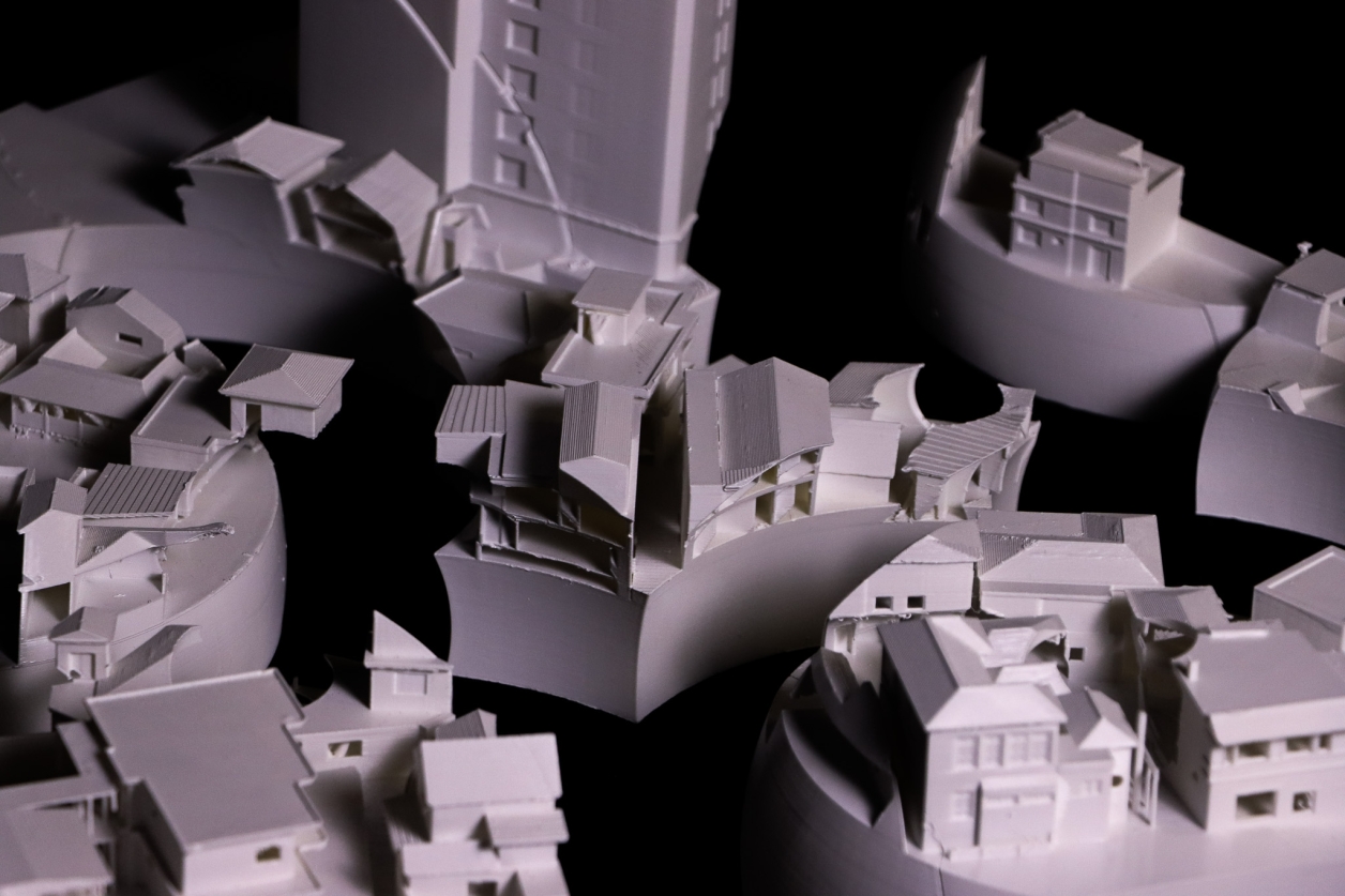 Black and White Image showing Physical Model