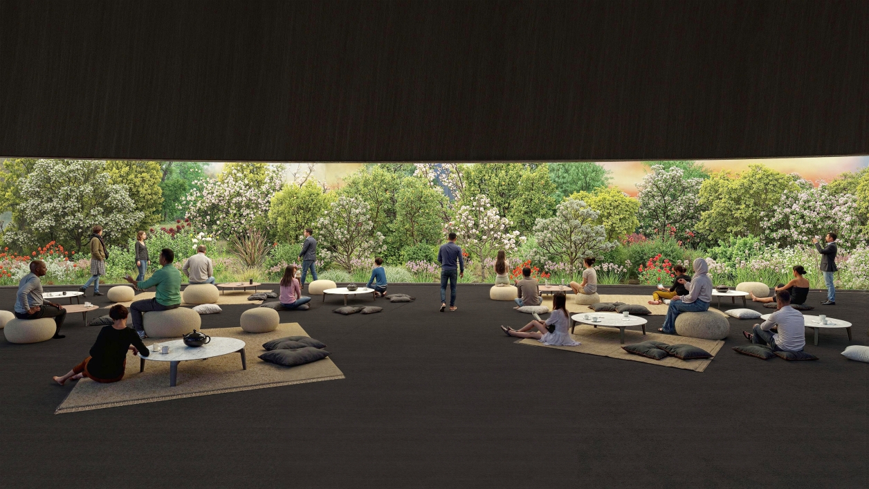 Interior Render of Tea House Garden