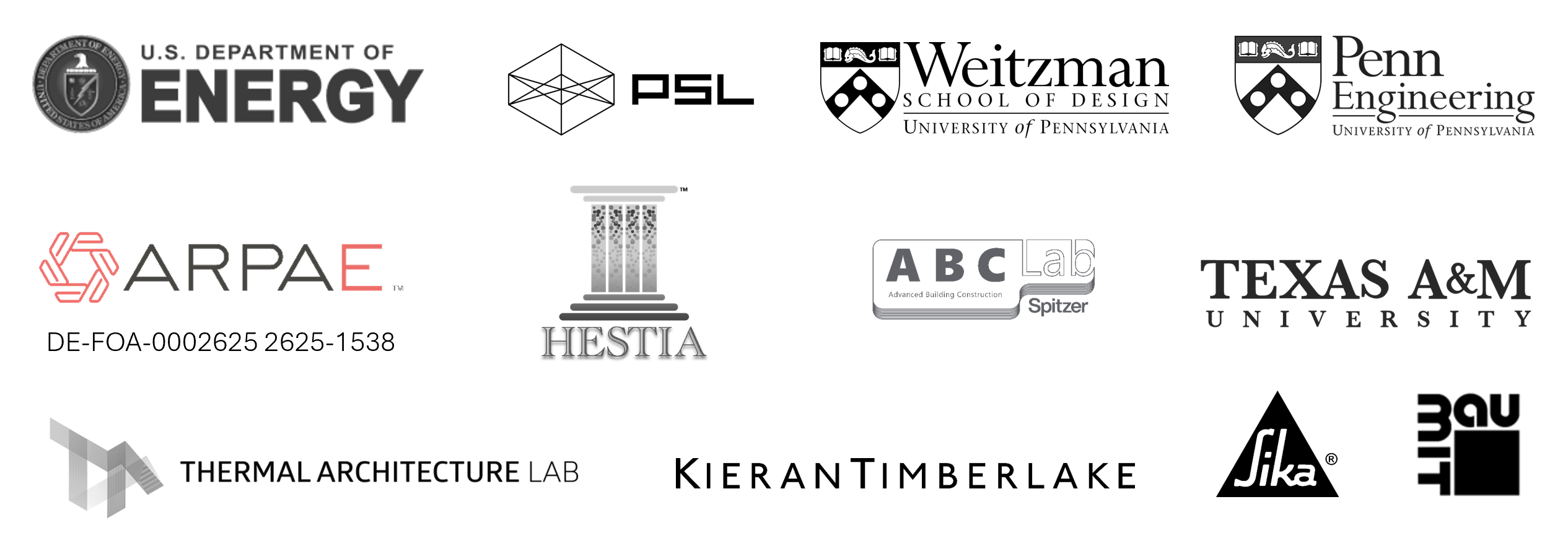 Logos for concrete pavilion sponsors